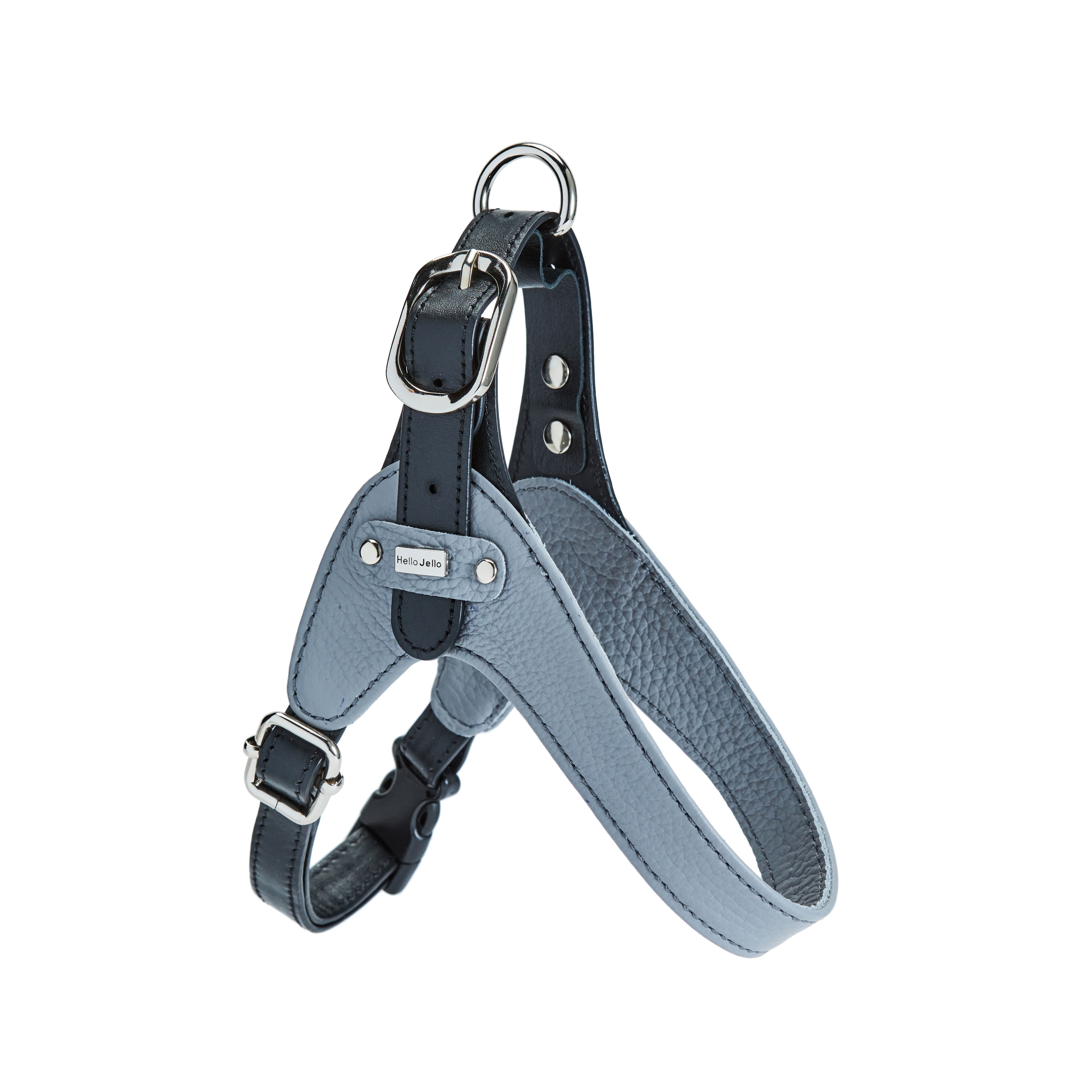 Dog Harness _Leather_ _ Charcoal _ Black